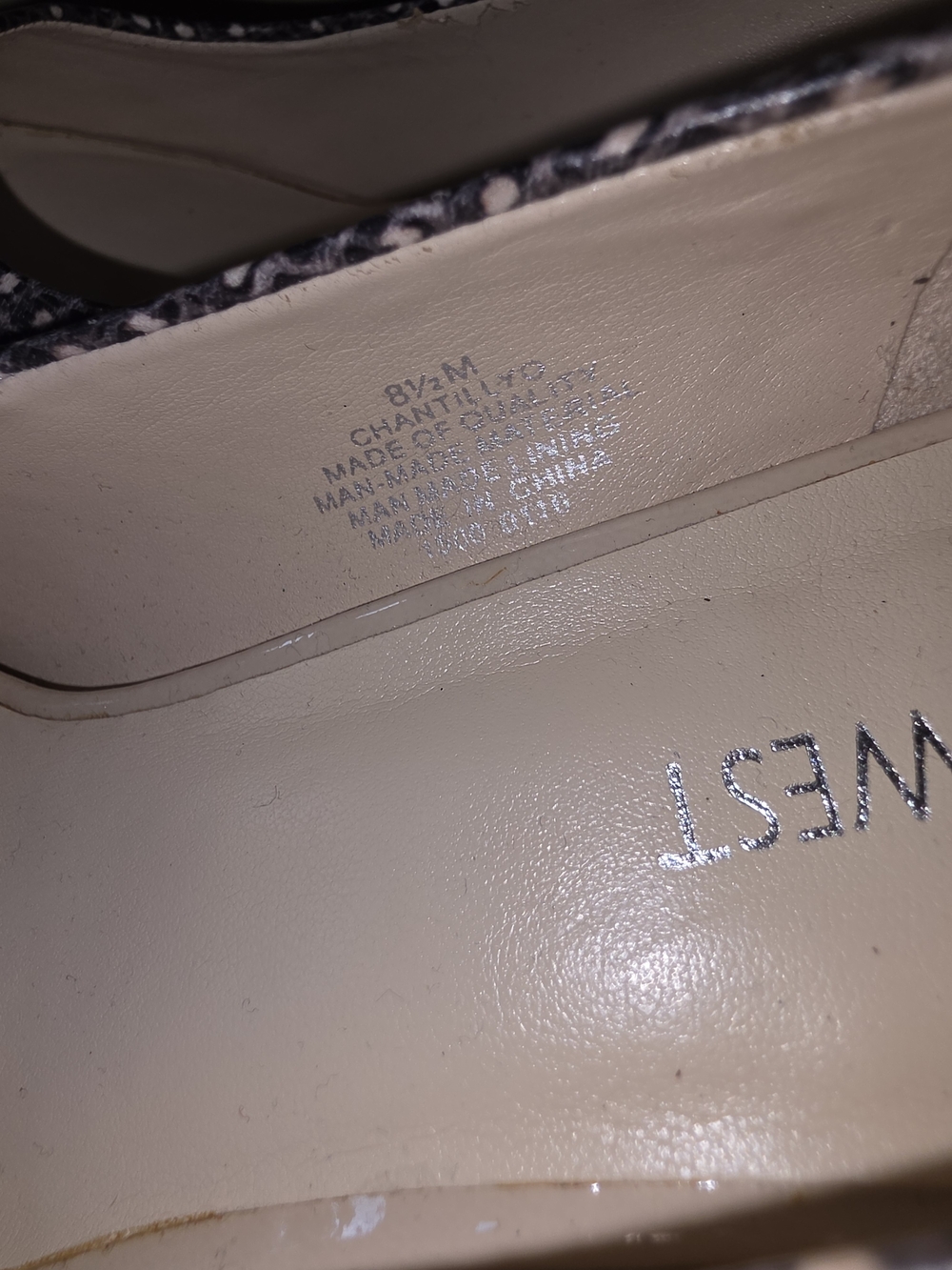 Nine West Chantillyo Peep Toe Women’s Gray/cream Pumps Sz-8.5M